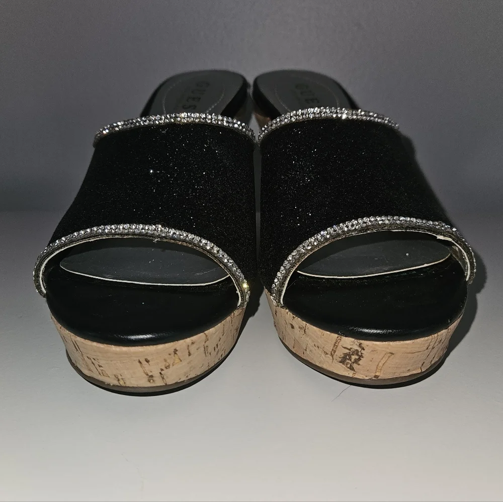 Guess Black & Bling Platform Wedges 🖤 Size 7 - Picture 3 of 9